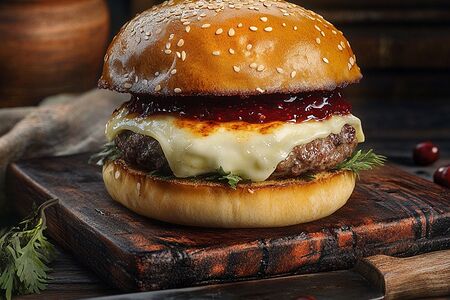 Бургер Все свои (с брусничным джемом)