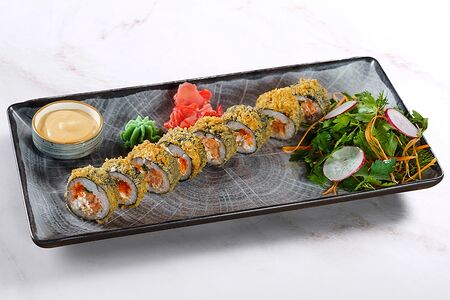  Жареные роллы с лососем 