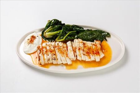 Кальмар кимчи, шпинат