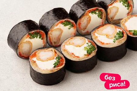 Кето ролл с угрём и креветкой