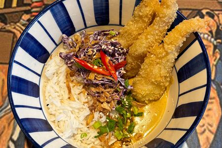 Японский рис карри с креветкой 