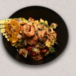 Քինոայով և մանրածովախեցգետնով աղցան