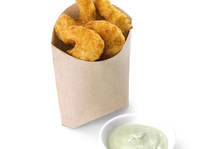 Креветки темпура с соусом васаби