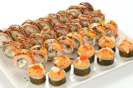 Сет эмма new и 3 набора: васаби, имбирь, соевый соус)