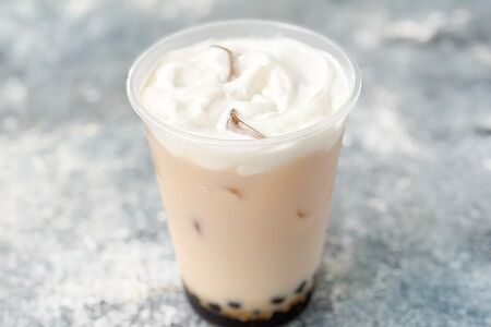 Бабл ти Эрл Грей, молоко, тапиока, сырная пенка