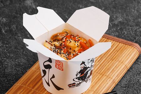 Морепродукты в соусе терияки со сливками