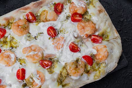 Римская пицца Креветки-песто