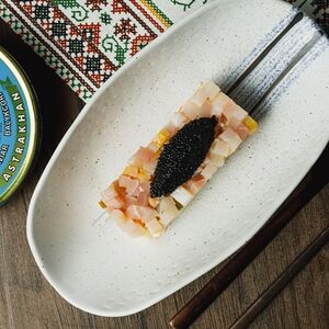 Оливье в балычке из осетра