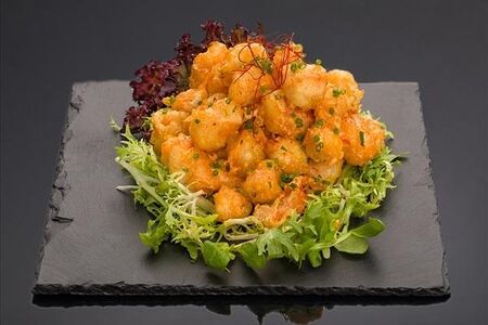 Креветки в пряно-кремовом соусе с юдзу