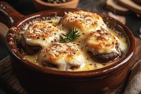 Запеченные грибы с сыром