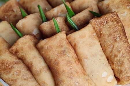 Блинчик с зеленью и творогом