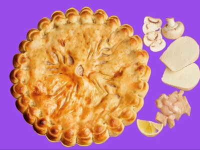 С картофелем, грибами и сыром 