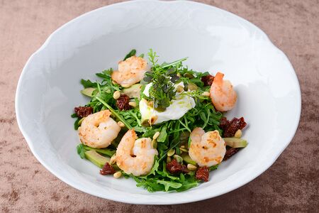 Салат Римский с креветками и муссом Сиртаки