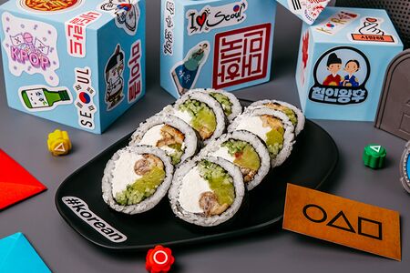 Кимпаб с такуаном и угрем