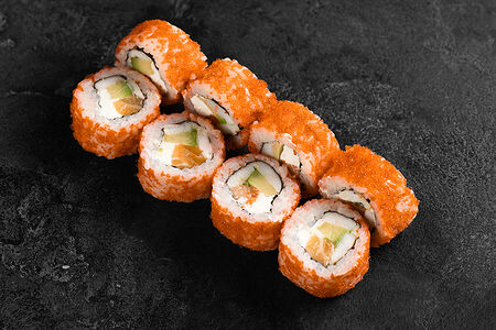 Ролл Самурай с лососем и креветкой