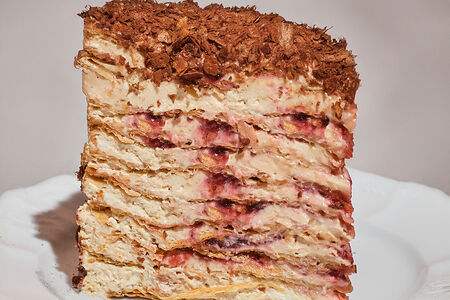 Наполеон-тирамису с вишней