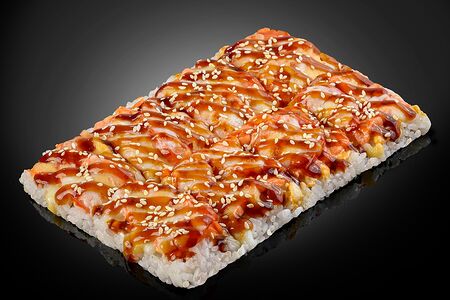 Суши-пицца с лососем