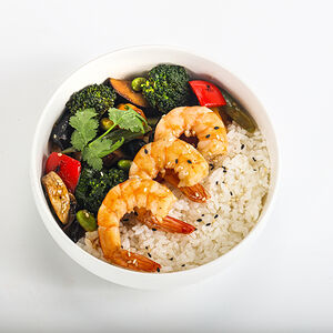 Креветки с овощами Wok