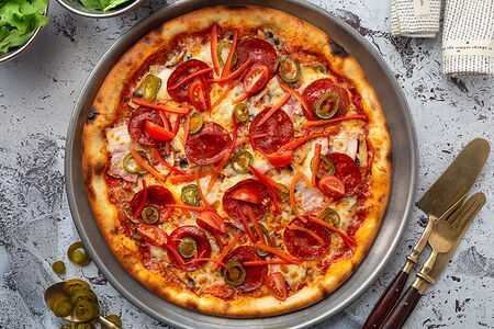 Пицца Пеперони с грибами