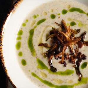 Крем-суп капучино из лесных грибов