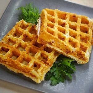 Вафли с ветчиной и сыром 