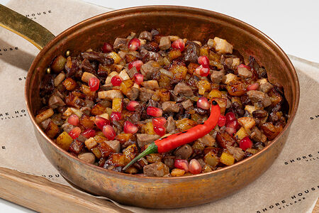 Джиз-быз жареные бараньи потроха с картофелем