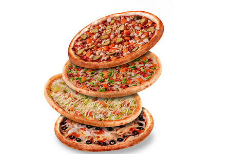 Комбо 4 пиццы (25 см): Бьянка, Кантри, Охотничья, Цезарь