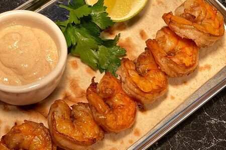 Креветки на мангале