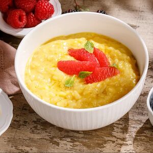 Рисовая каша на кокосовом молоке со свежим грейпфрутом