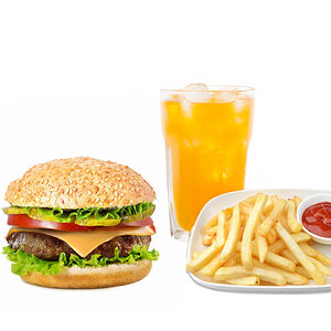 Биф чизбургер меню (фри + напиток на выбор 0,5)