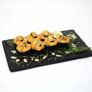 Запеченный с мидиями