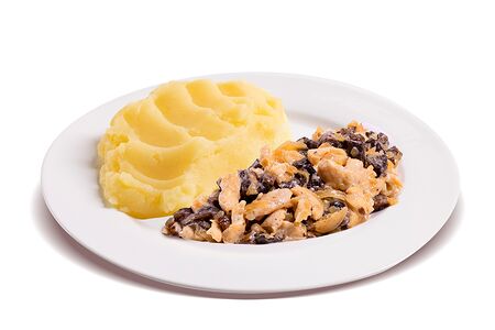 Картофельное пюре с жюльеном