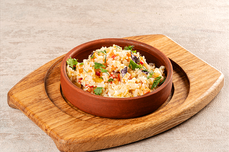 Рис с овощами и яйцом