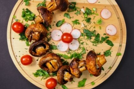 Шампиньоны на мангале