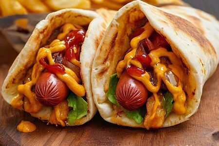 Двойной хот-дог в лаваше