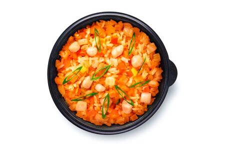 Чесночный рис с курицей