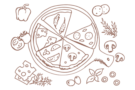 Пицца из половинок пышное тесто (36 см)