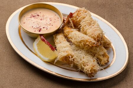 Креветки в тесте катаифи