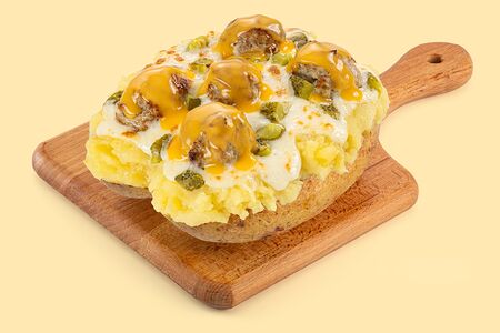 Гриль-чиз с фрикадельками (свинина-курица) по-домашнему с сырным соусом