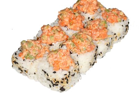 Ролл с тартаром из семги