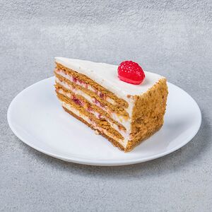 Торт Медовый с малиной