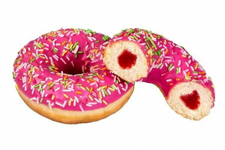 Донат с клубникой