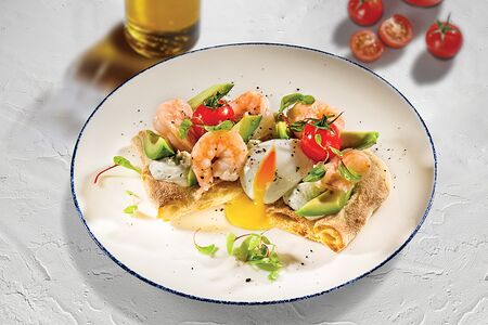 Уово ин камичиа гамбери э авокадо