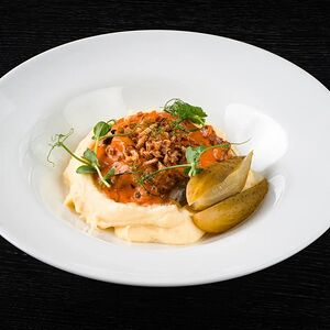 Бефстроганов с картофельным пюре