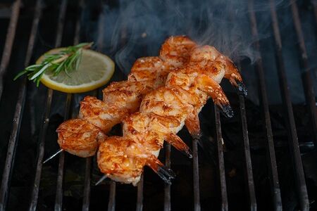 Тигровые креветки на гриле