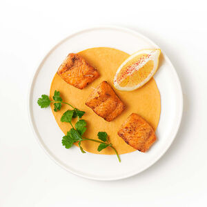 Шашлык из филе лосося с лимоном