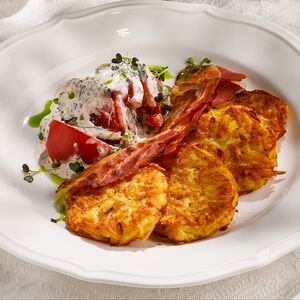 Драники с картофелем и беконом