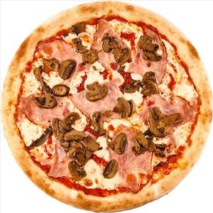 Пицца с грибами и ветчиной