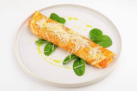 Омлет с лососем и шпинатом