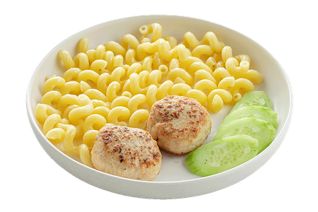 Куриные котлетки с макарошками
